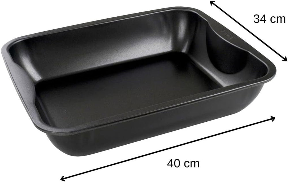 Zenker Xxl-Brat- Und Auslaufform (40 X 8 X 34 Cm) CUISSON SPÉCIALE, Rechteckige Ofenform Mit Antihaftbeschichtung, Backblech Für Krosse Braten & Saftige Aufläufe (Farbe: Schwarz), Menge: 1 Stück Moules et plateaux pour la cuisson Naty Shop