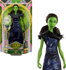 Mattel Wicked: for Good de Universal Pictures chante Elphaba-Modepuppe avec tenue vestimentaire, inspiré du film, chanté pour Good en anglais, JFM09
