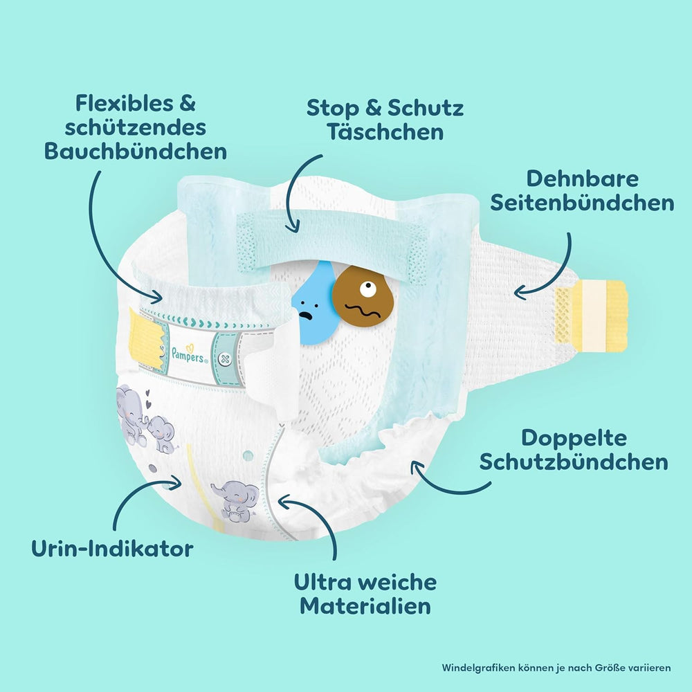 Pampers Premium Protection Taille 5, 152 Couches, 11kg-16kg, notre protection n°1 contre la peau et les fuites