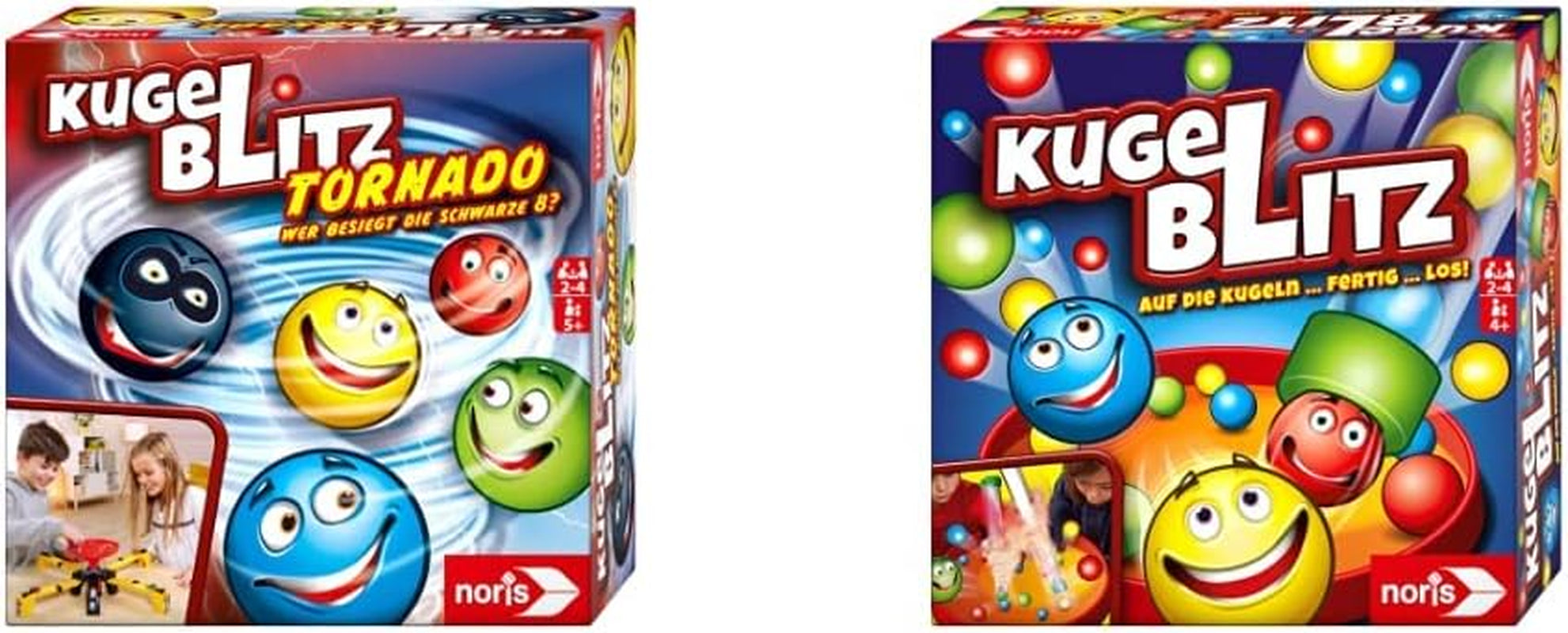 Noris 606064480 Kugelblitz, le jeu d'action ultra-rapide avec effet d'apprentissage dans diverses variantes de jeu, à partir de 4 ans