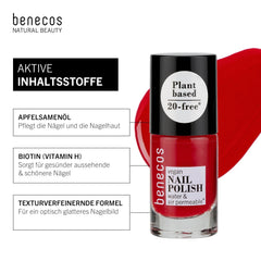 Benecos 20-Free vernis à ongles végétalien, rouge vintage - vernis à ongles à base de plantes - séchage rapide et longue durée - perméable à l'eau - enrichi en biotine - 5 ml