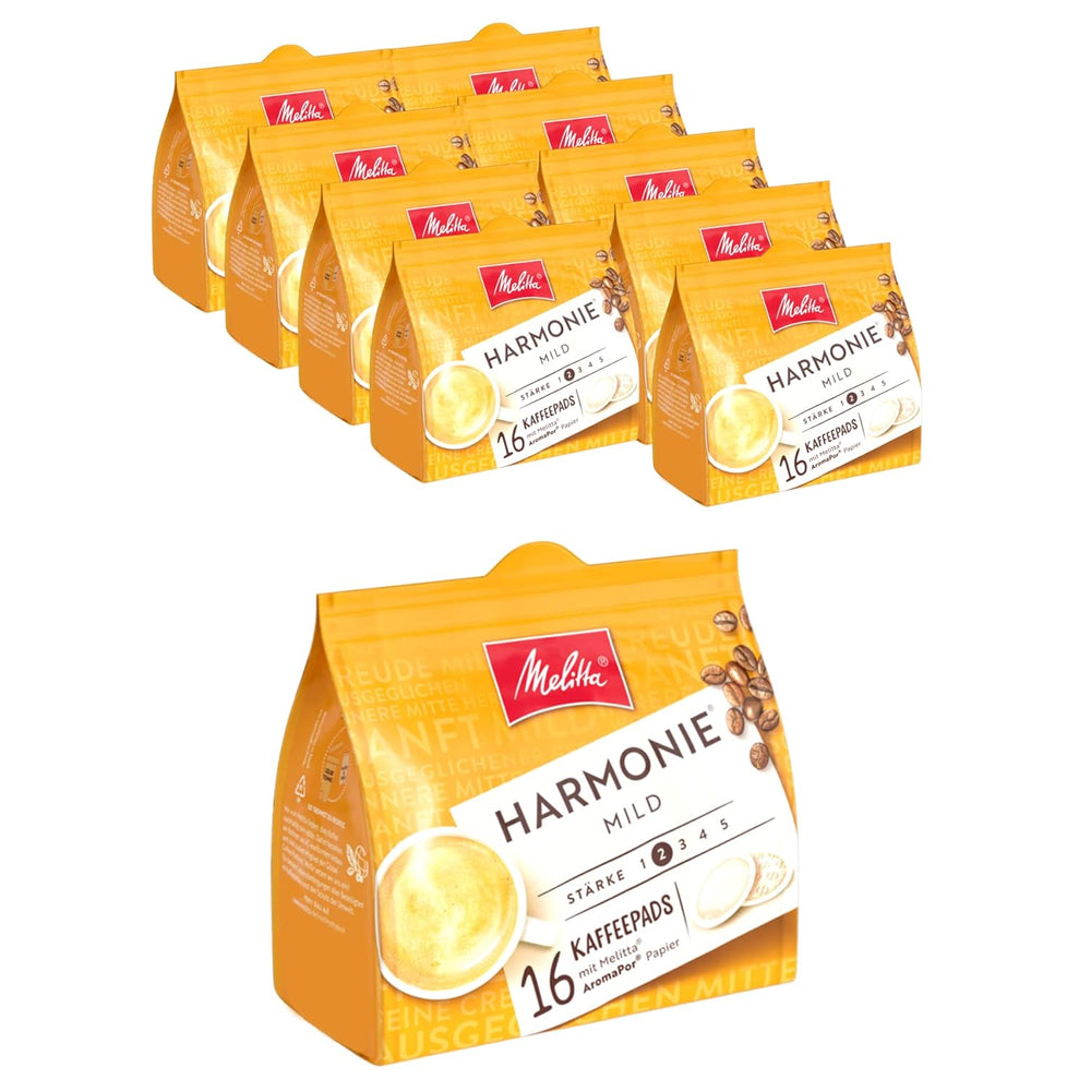 Melitta BellaCrema Intenso gemahlener Röstkaffee en Kaffee-Pads 10 x 16 Pads & Harmonie soft gemahlener Röstkaffee en Kaffee-Pads 10 x 16 Pads
