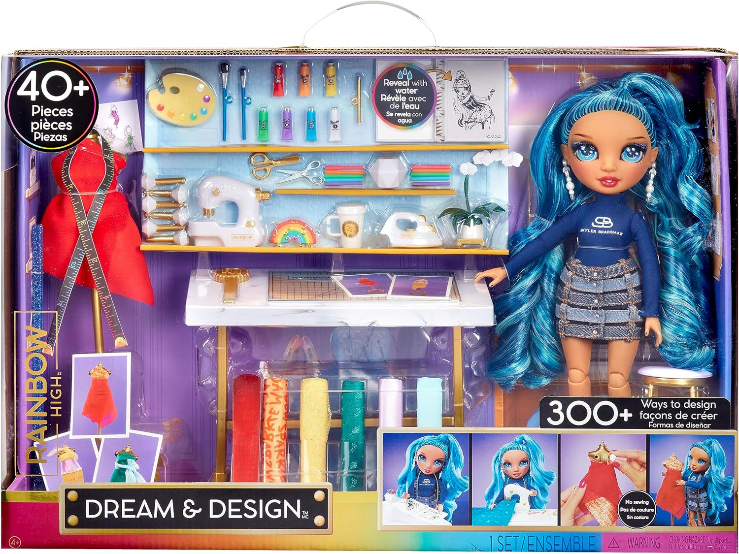 Rainbow High 571049 Fashion Studio - Exklusive Puppe mit Kleidung, Accessoires & 2 Funkelnden Perücken - Schaffen Sie 300+ Looks!