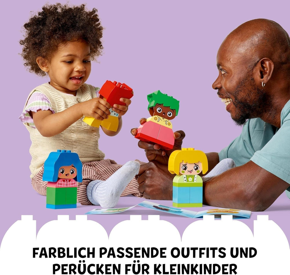 LEGO DUPLO Big Feelings, jeu de construction à empiler avec 23 briques colorées et 4 figurines, jouet de motricité pour favoriser le développement social et émotionnel des jeunes enfants à partir de 18 mois 10415 Jeux de construction Beuche den LEGO-Store