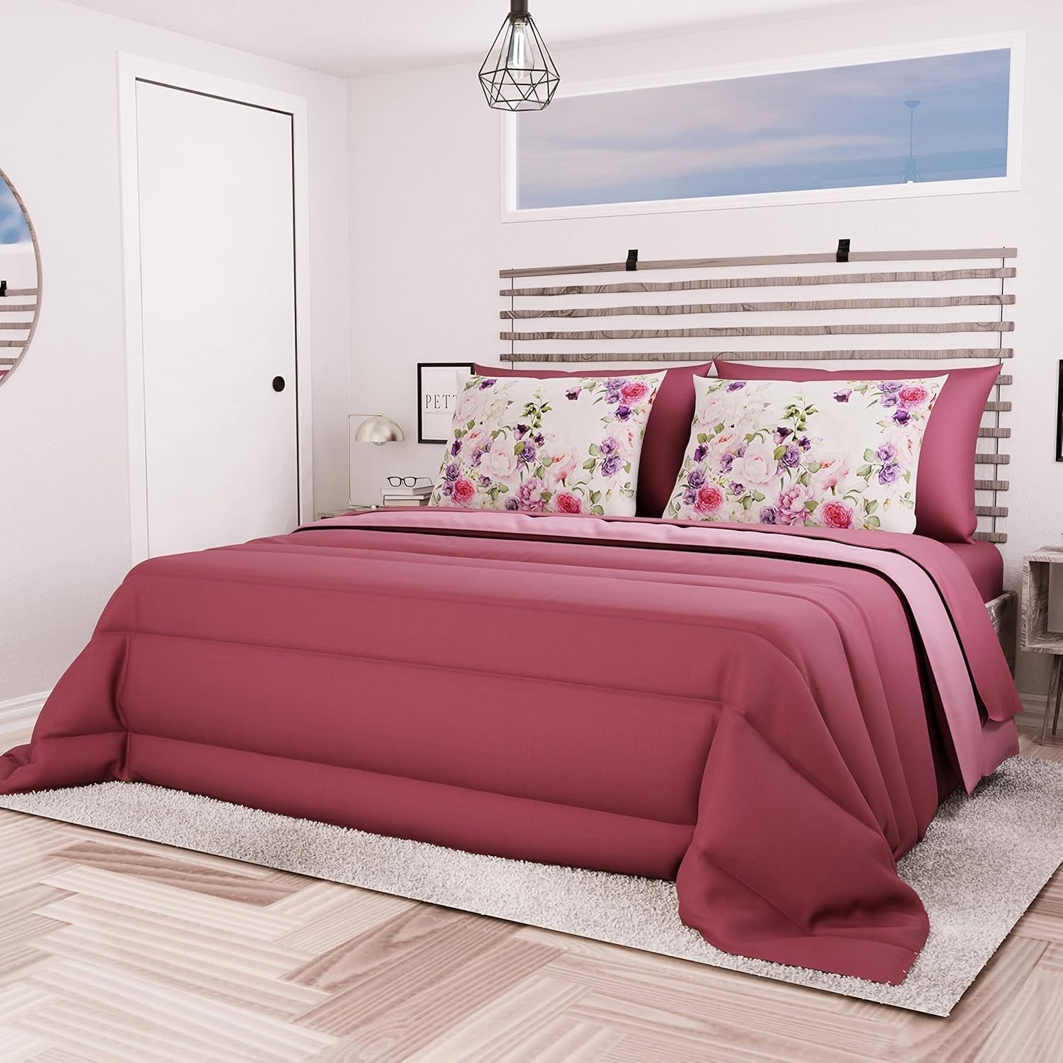 PETTI Artigiani Italiani - Couette d'hiver pour lit double, maxi, monochrome, double face, blanc, gris, 100% Made in Italy Couettes et couettes Naty Shop Plum Taille du lit 100X200 : [Couette 170 X 260 Cm]