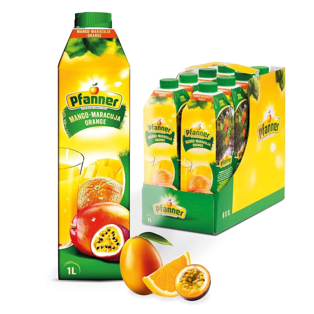 Pfanner Fraise Fruit Nectar (8 X 1 Litre) - 30% de Fruits - Boisson à la Fraise