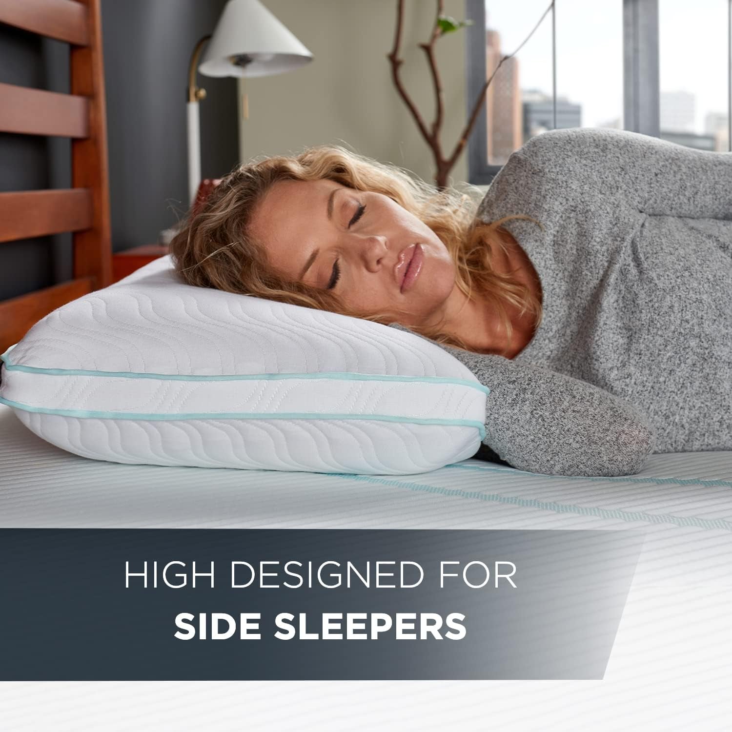 TEMPUR-PEDIC Oreiller Tempur-Cloud Prohi, mousse à mémoire de forme, blanc/jardin opulent, oreillers standard King Naty Shop