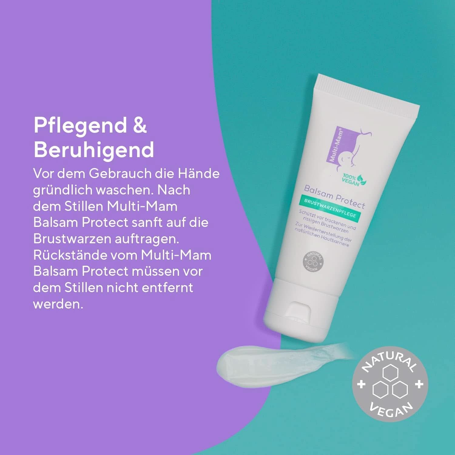 Multi-Mam Balsam Protect Beruhigt Und Schützt Trockene Und Rissige Brustwarzen Während Und Vor Der Stillzeit, Brustwarzencreme Stillen, Tube 30 Ml Accessoires Alimentation et Allaitement Bebe Naty Shop