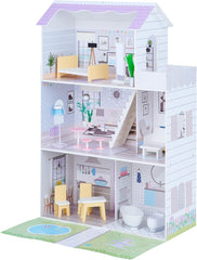 Teamson Kids Maison de poupée géante Olivias Little World avec 16 accessoires de poupée, maison de poupée en bois avec meubles, 3 étages, maison de poupée pour enfants pour poupées de 12 pouces/30 cm, à partir de 3 ans Maisons de poupées Naty Shop Titre par défaut