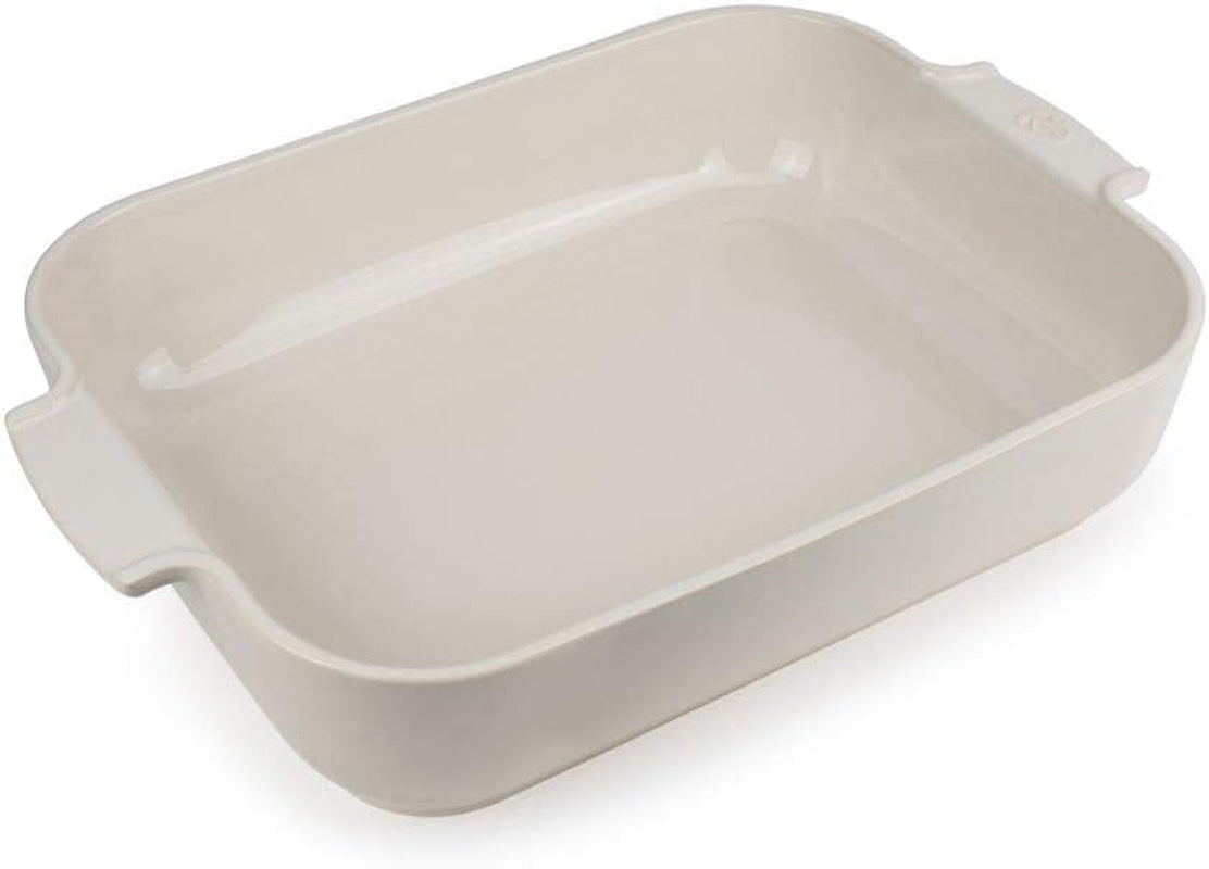 Peugeot Appolia Rechteckige Auflaufform Mit Griffen, Keramik, Schiefer / Grau, 8.3X40.5X27.2 Cm, Fassungsvermögen: Env. 4 L, 60022 Moules et plaques pour pâtisserie Naty Shop Ecru