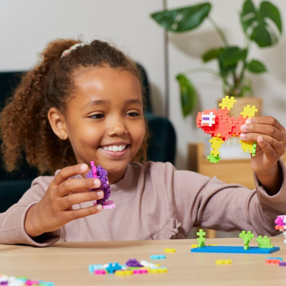 Plus-Plus 3962 Geniales Konstruktionsspielzeug, Learn to Build Haustiere, Kreativ-Bausteine für Kinder, 275 Teile