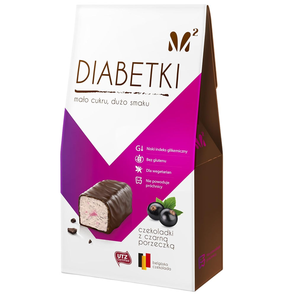 Pralines aux noisettes DIABETKI, chocolat sans sucre, délicieuses douceurs pour consommateurs conscients et diabétiques, snacks sans gluten et végétariens 100g