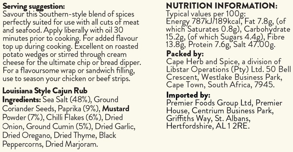 Rub, Louisiana Cajun g, 100 g