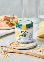 Fuchs Gewürze - Citronensalz | Garniture avec flocons de pyramide et Zitrone | Crunchy Préparation pour Poissons et Gemmes | Sel de citron de qualité supérieure | 60 g dans du wiederverschließbaren Gewürzglas
