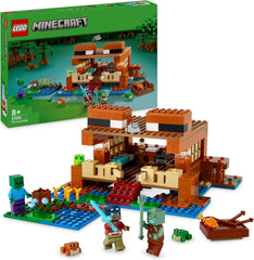 LEGO Minecraft The Frog House, maison de jouets avec figurines dont zombie, slime et noyé, ainsi que des accessoires tels qu'un bateau jouet et un établi, cadeau pour garçons et filles à partir de 8 ans 21256 Jeux de construction Besuche den LEGO-Store Single