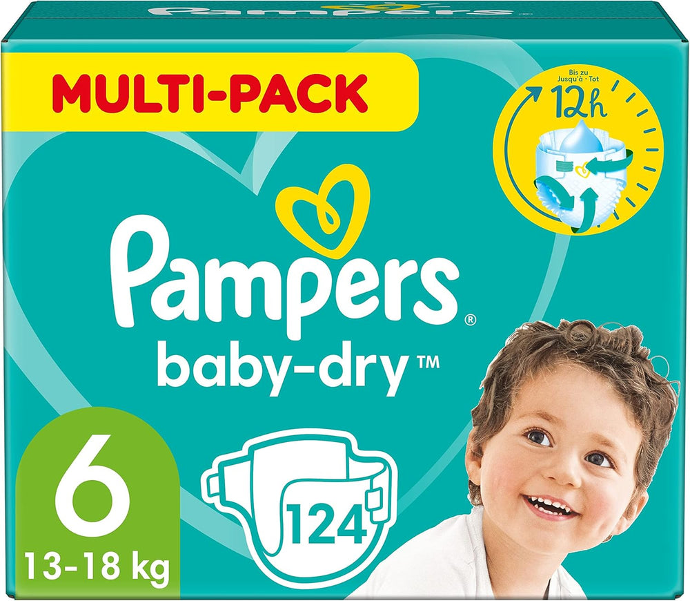Couches Pampers Baby-Dry taille 5, 174 couches, 11 kg - 16 kg, jusqu'à 100 % de protection contre les fuites et confort toute la nuit