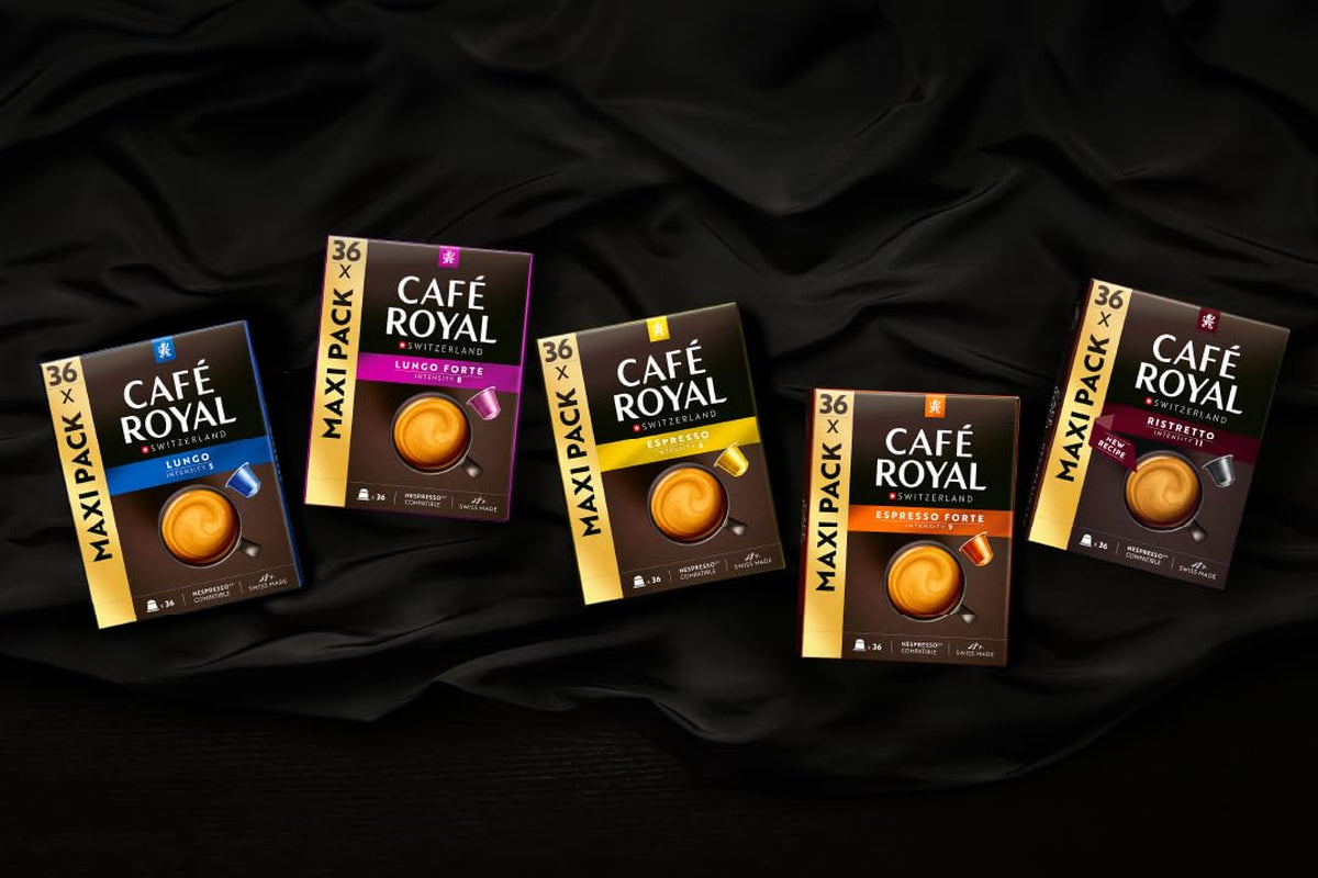 Café Royal Espresso Forte – Capsules de café compatibles Nespresso®, 100% Arabica, corsé, torréfaction moyenne, intensité 9/12, 36 capsules