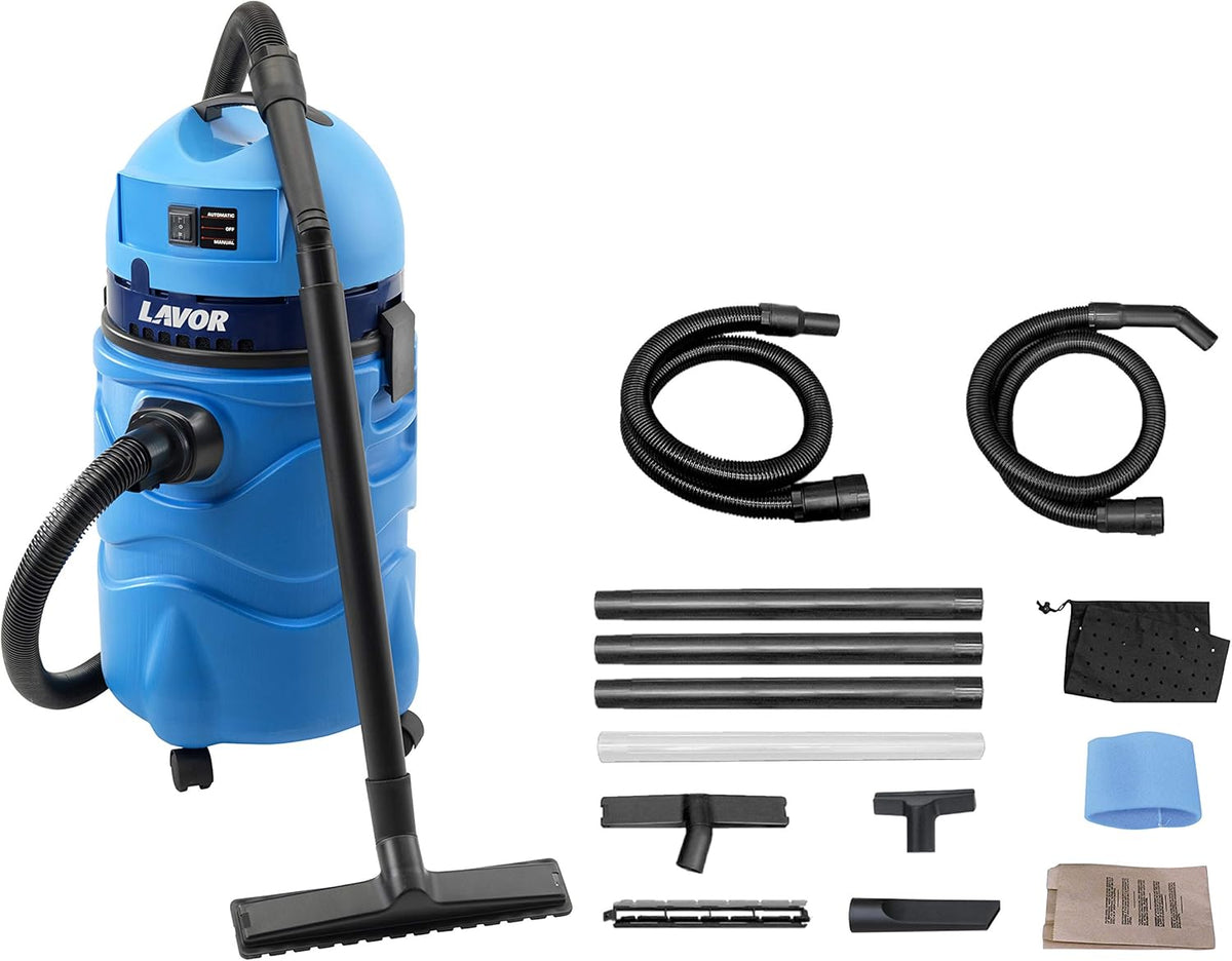 Aspirateur de piscine LAVOR SWIMMY, pour le nettoyage pratique de tous types de piscines. 1600 watts max, 27 kPa, 70 l/s, réservoir de 35 litres