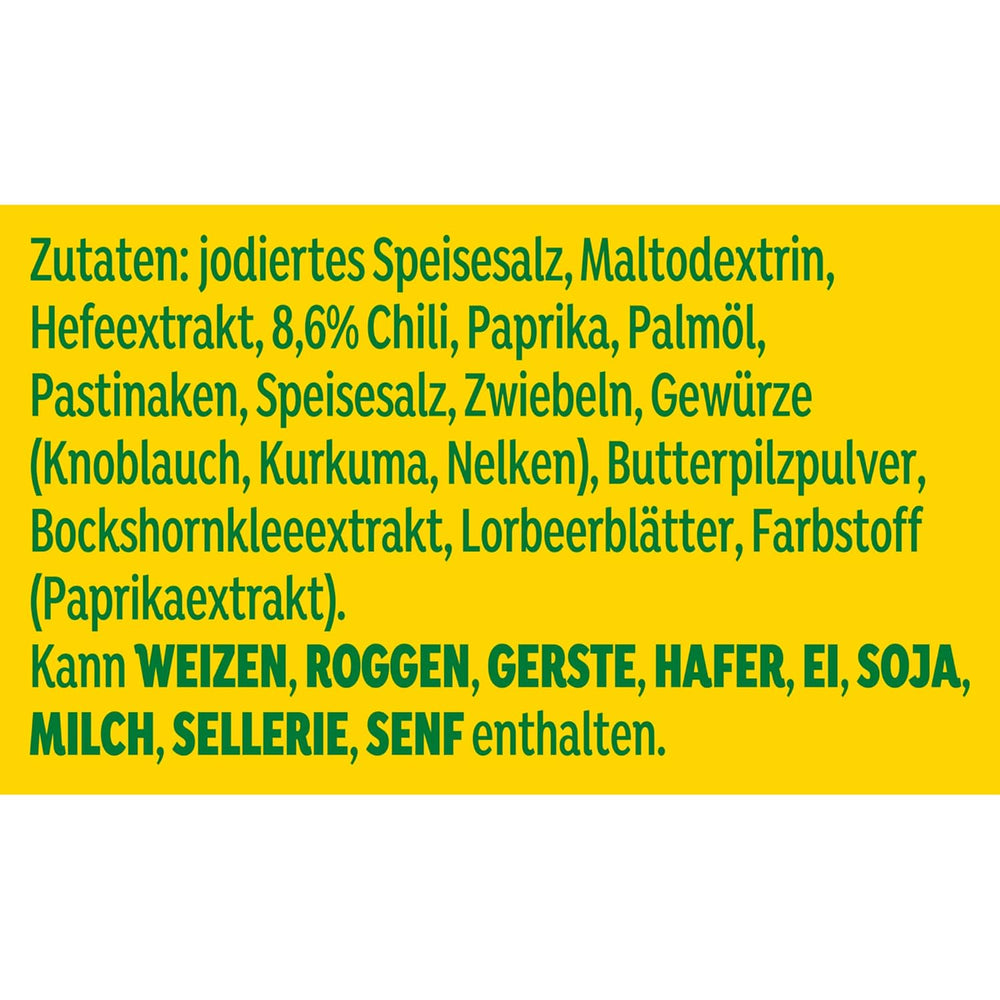 Knorr Würzmischung Chili Aromatisé pour des plats rapides pour assaisonner et assaisonner les pommes de terre, les pâtes, les légumes et plus encore 90 g