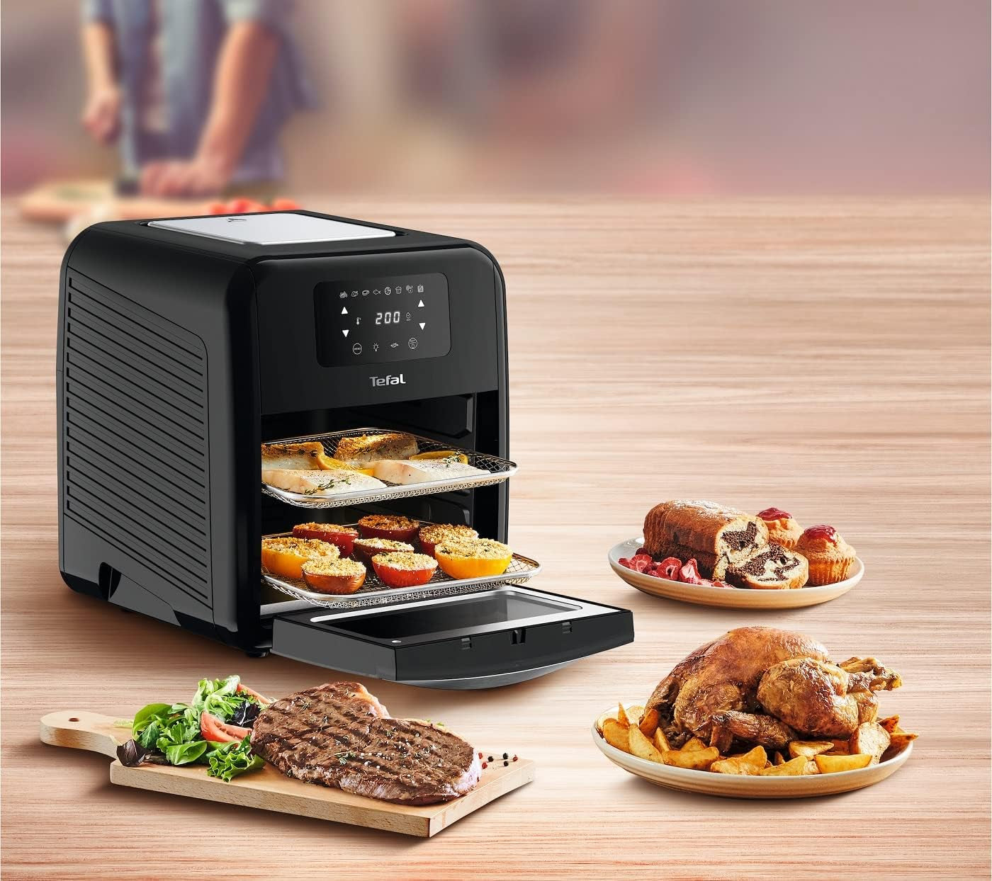 Tefal Easy Fry Oven & Grill Friteuse à air chaud 9 en 1, 11 L Pour 6 portions, 7 accessoires, 8 programmes, recettes en ligne Électroménager Naty Shop