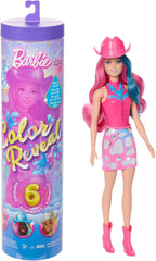Barbie Color Reveal Fashion Doll și accesorii cu 6 surprize, seria Disco Star cu strălucire metalică și top cu schimbare de culoare (stilurile pot varia), JCP01 Papusi Naty Shop Titlu implicit