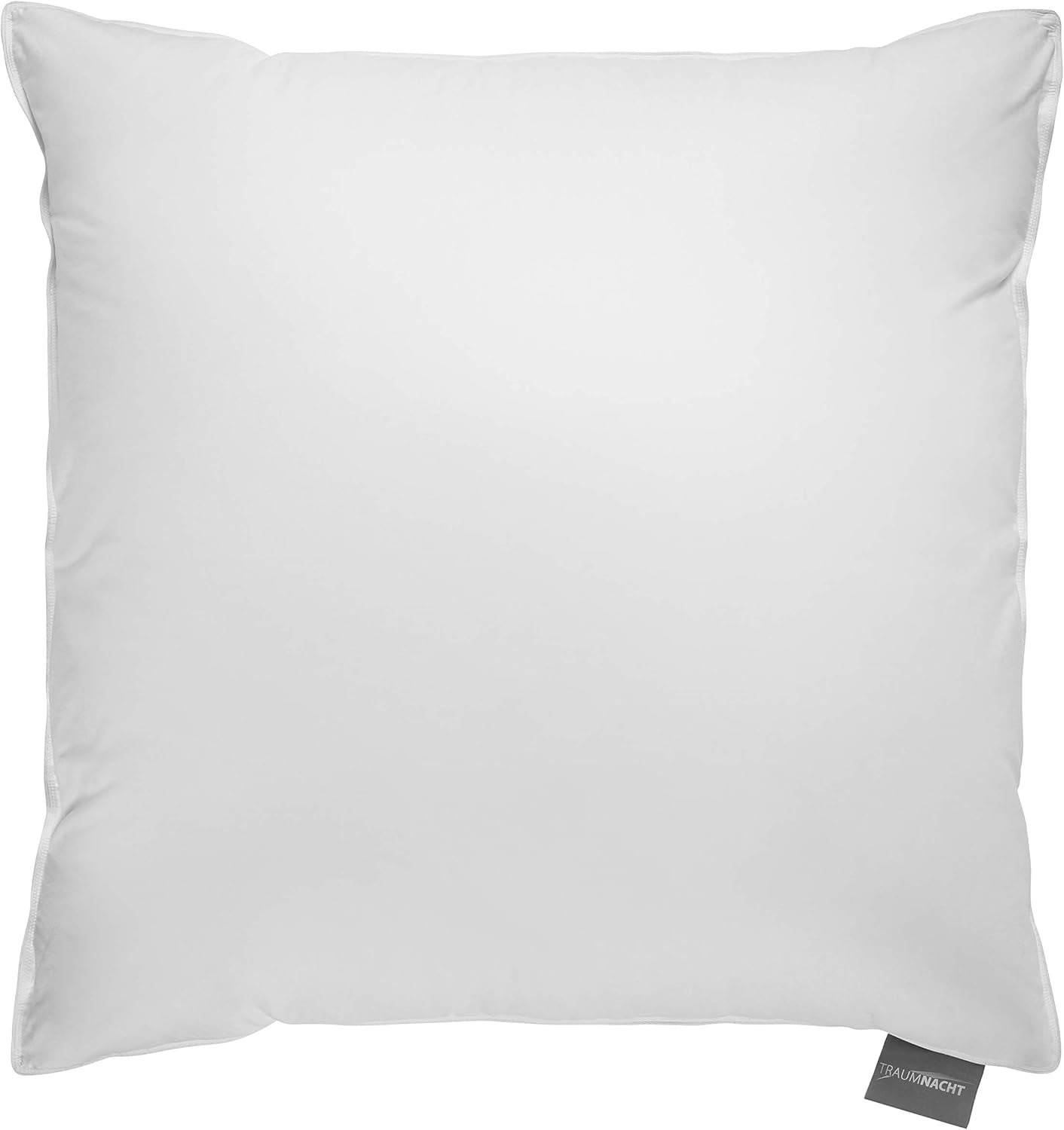 Oreiller en duvet confort Traumnacht avec rembourrage en duvet de haute qualité et housse non pelucheuse en 100 % coton, certifié Oeko-Tex, 80 X 80 cm, produit selon la norme de qualité allemande Oreillers standard Naty Shop Oreiller à trois chambres-80 X 80 1 pièce (1 paquet)