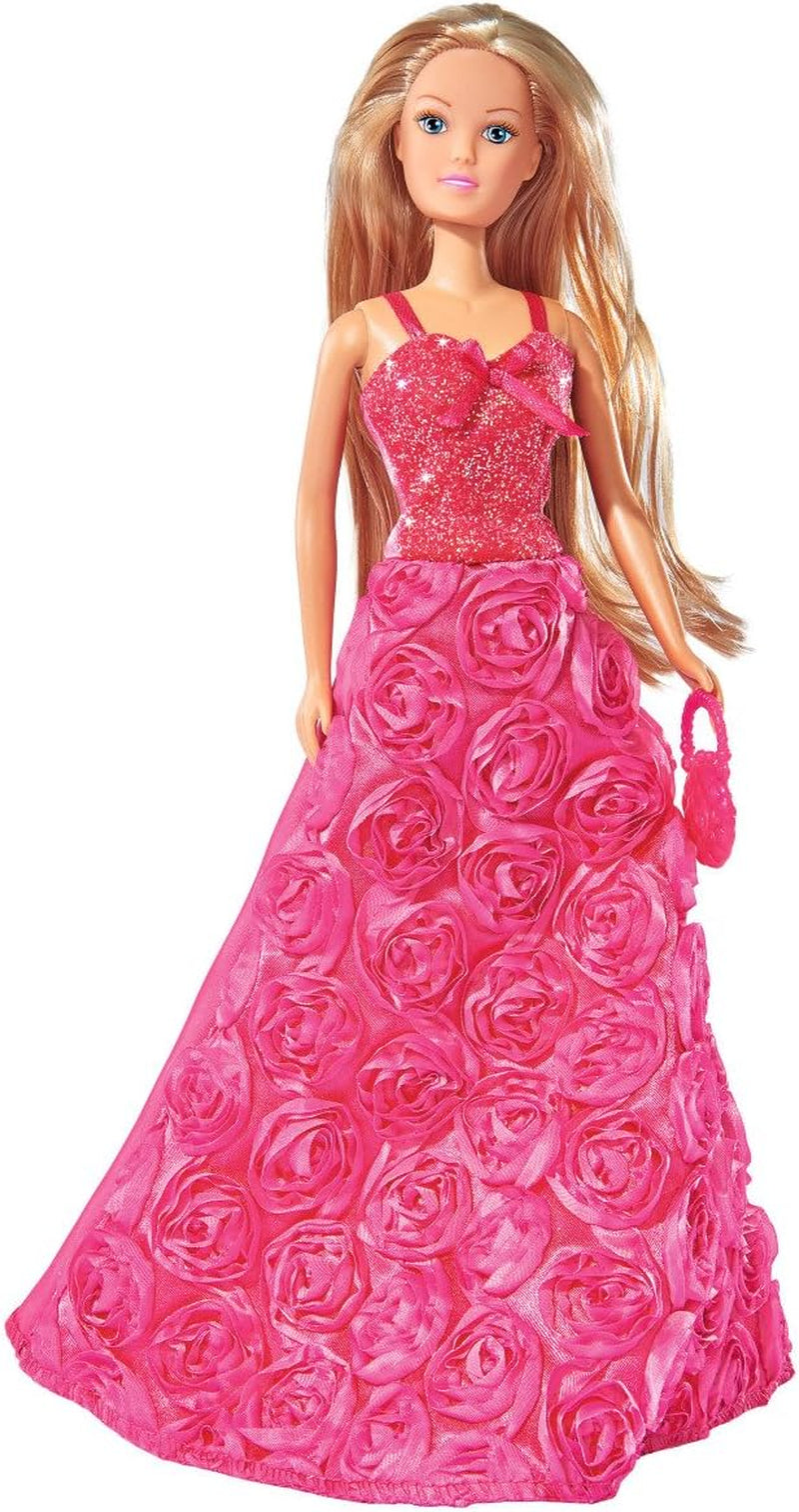 Simba 105739003 - Steffi Love Princess Gala Fashion, 2-Fach Sortiert, es Wird nur EIN Artikel geliefert, Spielpuppe as Prinzessin im traumhaften Rosenkleid mit Handtasche, 29cm, ab 3 Jahre