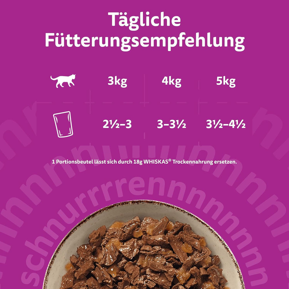 WHISKAS PURE DELIGHT Aliment humide en gelée 24 x 85g Ragoût Classique (4 paquets) 48 sachets portionnés