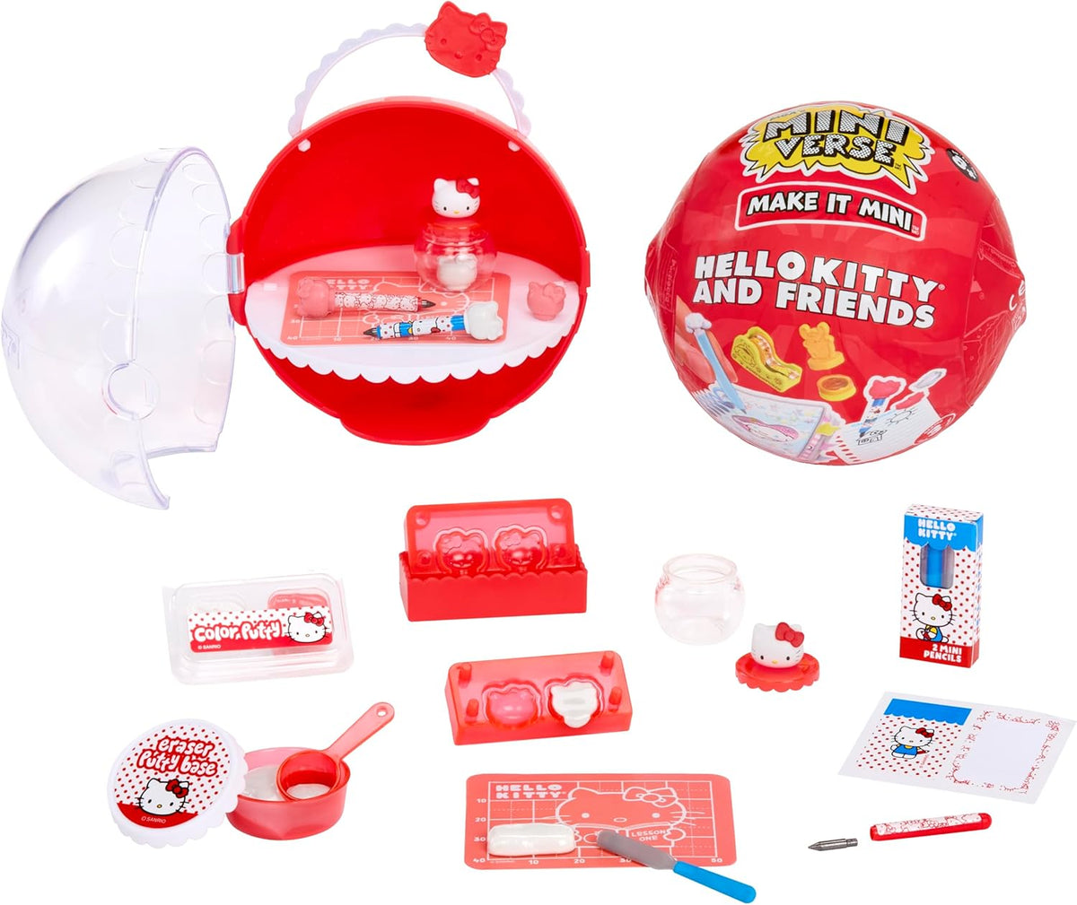 Miniverse MGA Make It Mini Hello Kitty and Friends Série 3 – Mini objets de collection, Sanrio, répliques rétro, papeterie, travaux manuels, bricolage, pour collectionneurs et enfants à partir de 8 ans