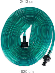 Furtun de irigare Relaxdays, furtun plat pentru grădină, cu orificii, gata de conectare, 8 metri, verde, 1 bucată, plastic