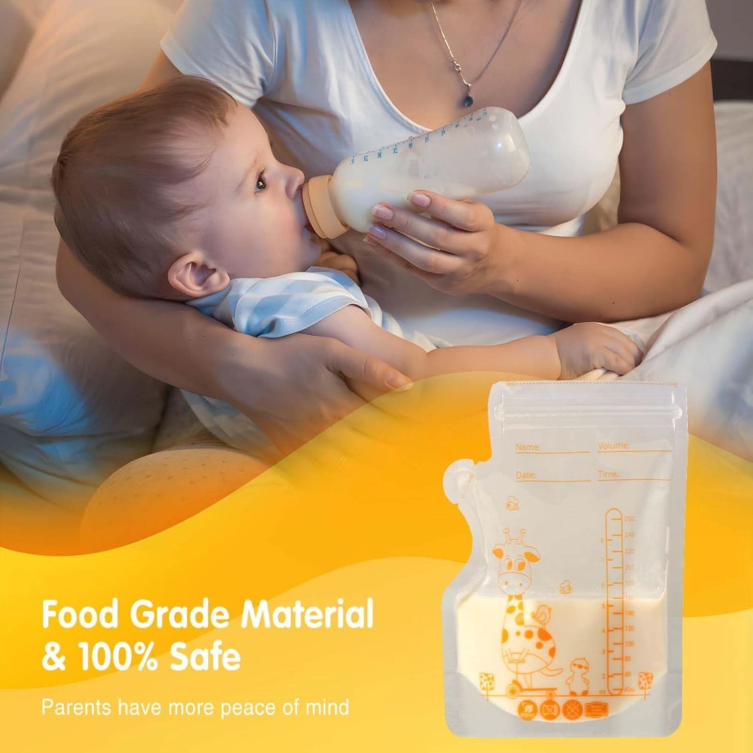 Vinabo 50 Stück Muttermilchbeutel, 250Ml sans BPA Muttermilchbeutel Sachet, Milchbeutel Für Muttermilch Mit Ausgießer Für Das Stillen, Selbststehender, Kann Eingefroren Werden, Vorsterilisiert Accessoires Alimentation et Allaitement Baby Naty Shop