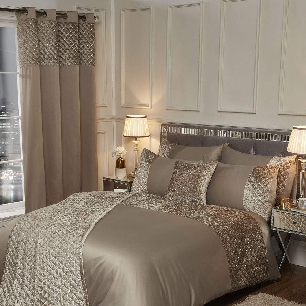 Emma Barclay Parure de lit Glamour pour lit double, vison, polyester, crème Emma Barclay Lits et Couettes