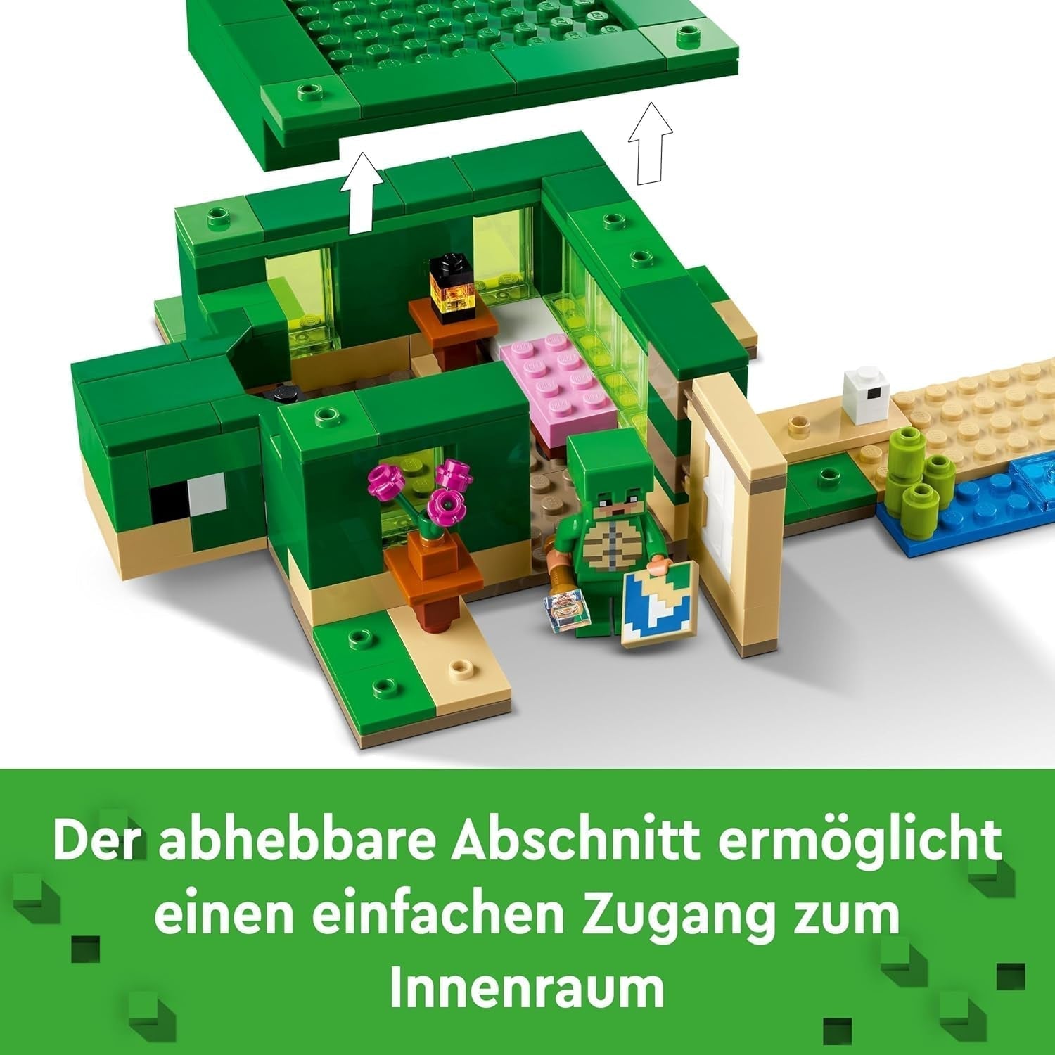 LEGO Minecraft The Turtle Beach House Maison de jouets avec accessoires pour filles et garçons à partir de 8 ans, ensemble avec animaux et personnages du jeu vidéo, cadeau pour les joueurs 21254 Jeux de construction Besuche den LEGO-Store