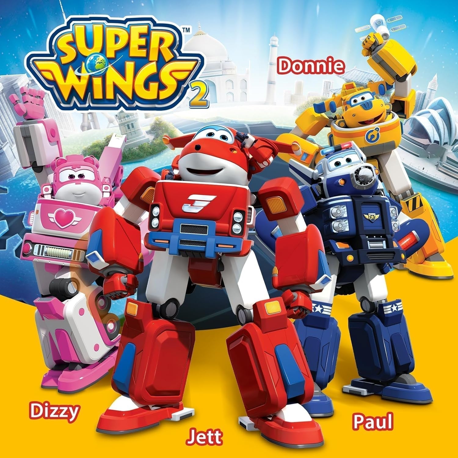 SUPER WINGS - VÉHICULE ROBOT CONVERTIBLE "PAUL'S CRUISER" 18 Cm + 1 FIGURE 5 Cm - Jouet voiture et avion Transform-A-Bots de la série animée - Jouets pour enfants à partir de 3 ans Figurines Naty Shop