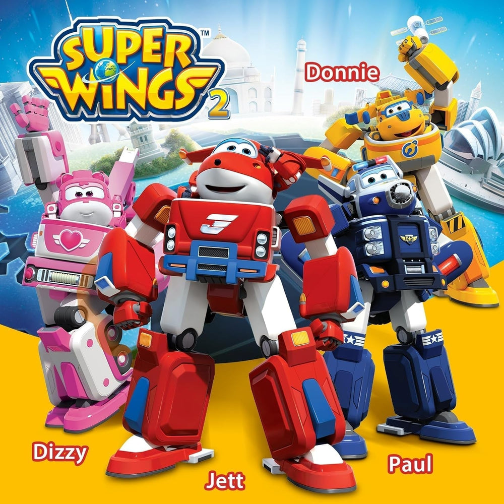 SUPER WINGS - VÉHICULE ROBOT CONVERTIBLE "PAUL'S CRUISER" 18 Cm + 1 FIGURE 5 Cm - Jouet voiture et avion Transform-A-Bots de la série animée - Jouets pour enfants à partir de 3 ans Figurines Naty Shop