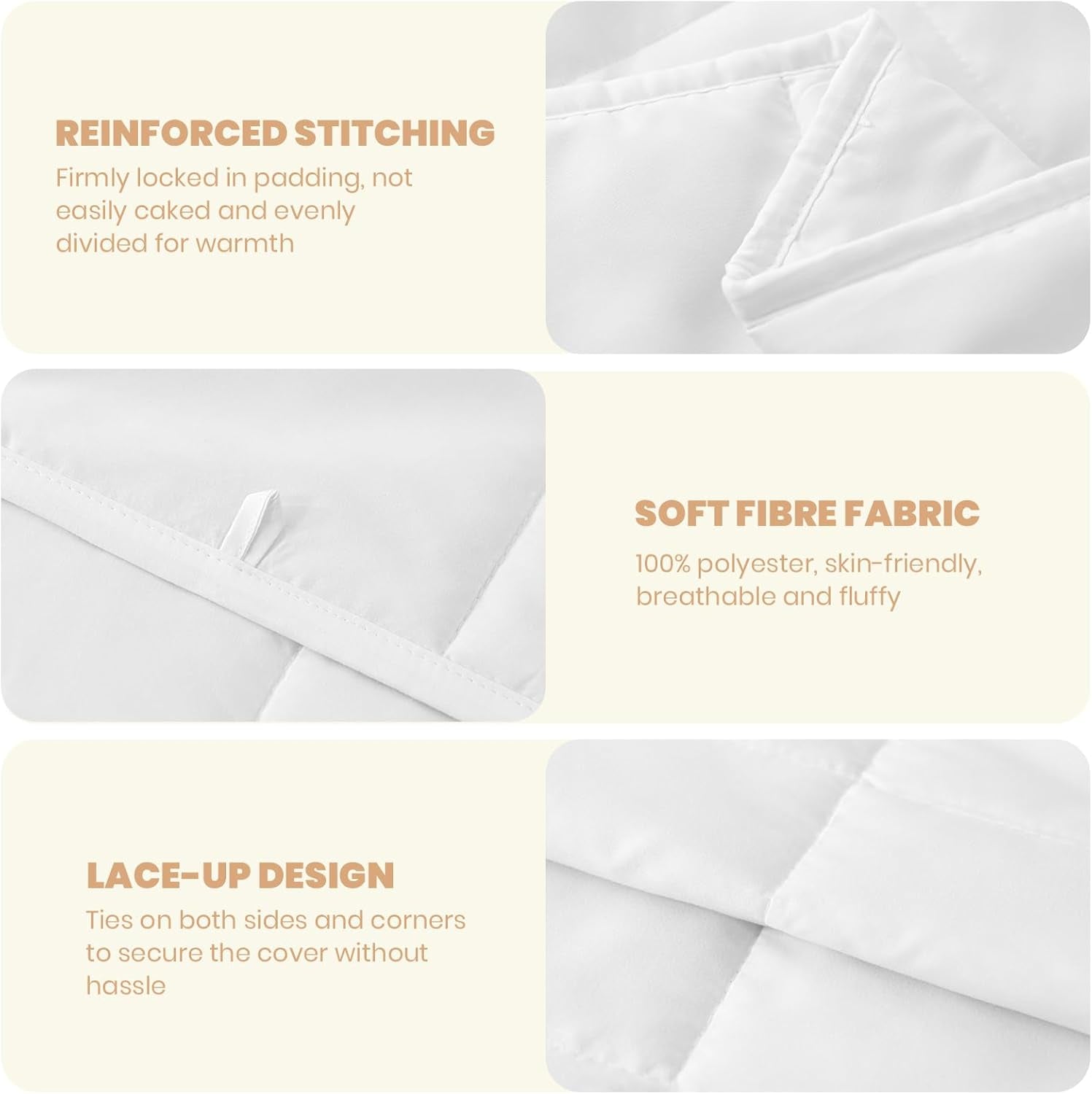 Good Nite Couette Double, 4,5 Tog, Couette D'été, Couette Double, Blanc, Couette, Polyester, Douce Et Légère Et Lavable En Machine Avec Bandes D'angle (Lit Double 200 X 200 Cm) Couvertures et couettes Naty Shop