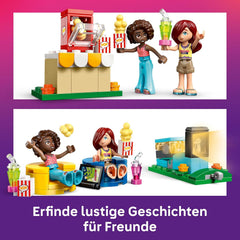 Jouet de soirée cinéma de l'amitié LEGO Friends pour filles de 6 ans et plus - incl. 2 mini poupées, un écran et un projecteur de briques lumineuses - Ensemble de construction créatif - 42642
