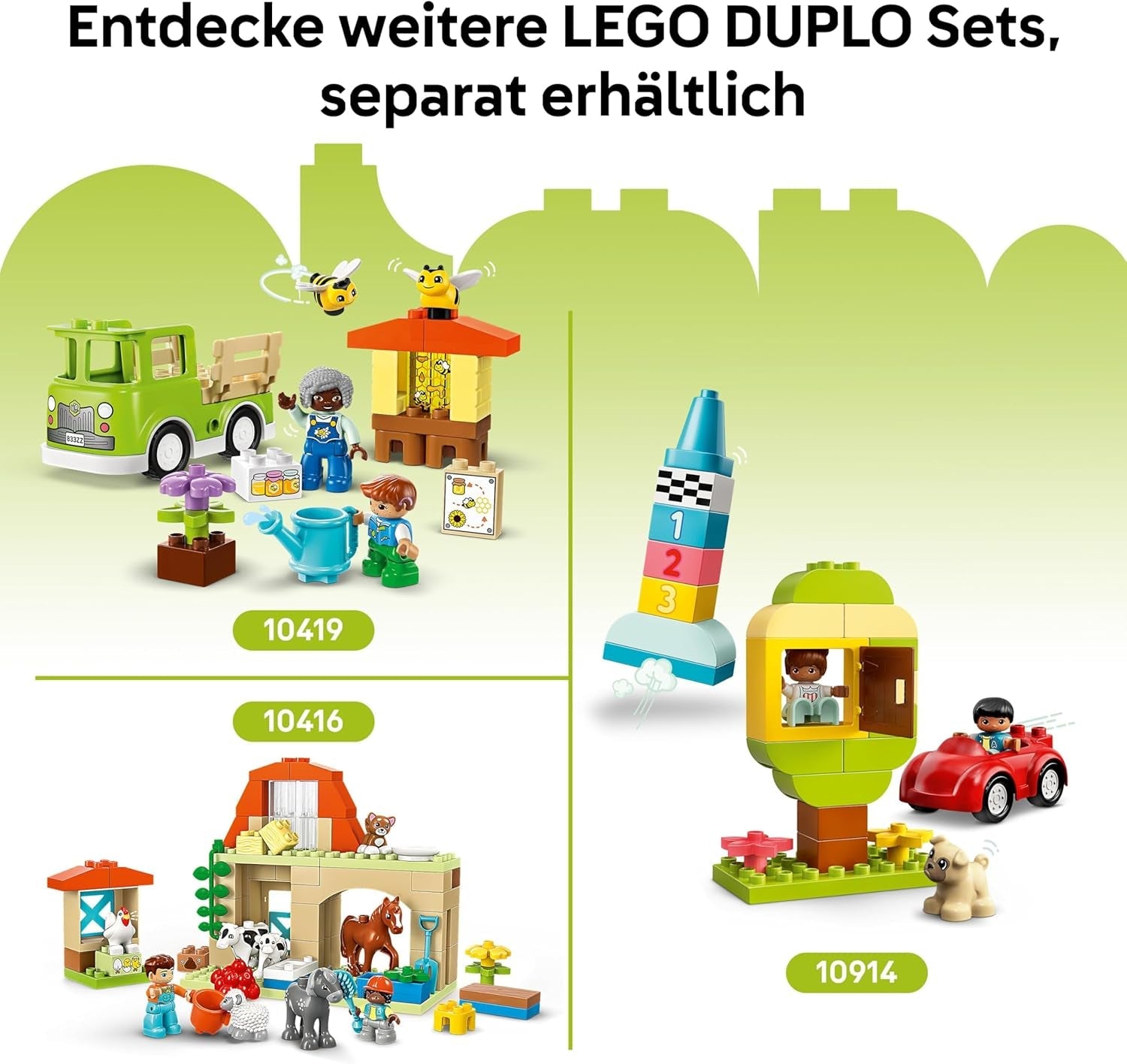 LEGO DUPLO Town Kreativer Blumengarten - Motorikspielzeug für Kinder ab 2 Jahren - Montessori Spielzeug - Lernspielzeug für Vorschulkinder - Garten Spiel für Kleinkinder - Geschenkidee 10444