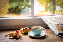 Creatable 34042 Vintage Nature Aqua Series Service de table 8 pièces pour 4 tasses à café en porcelaine, passe au lave-vaisselle et au micro-ondes, fabriqué en Europe