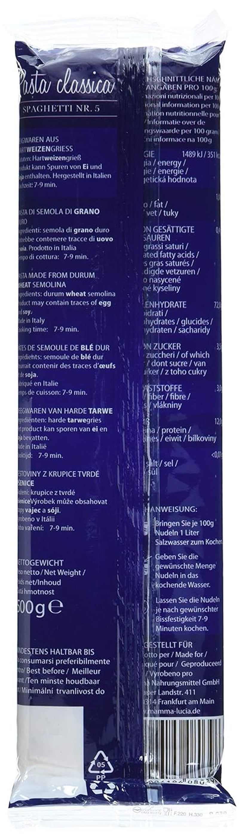 Pâtes Spaghetti N°5, paquet de 20 (20 x 500g)