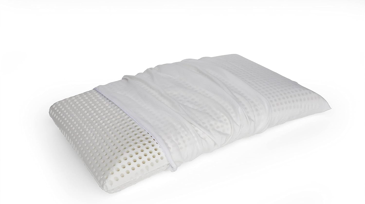 Talamo Italia Lot de 2 Oreillers de Lit 100% Made in Italy Oreiller Amovible "Savon" Mousse à Mémoire de Forme Perforée Hypoallergénique et Respirant 70X40Xh16 Cm Naty Shop Altezza Oreillers Standard 12 Housses Incluses Simple