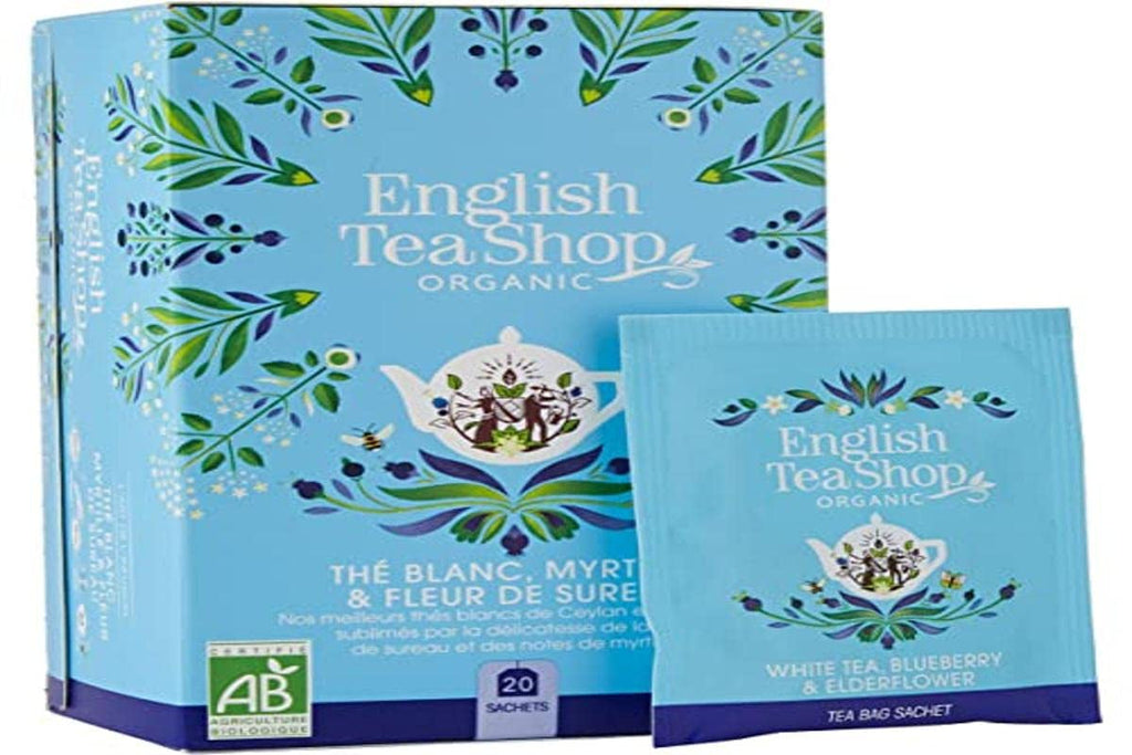 English Tea Shop Ceai alb organic, afine și flori de soc, super ceai