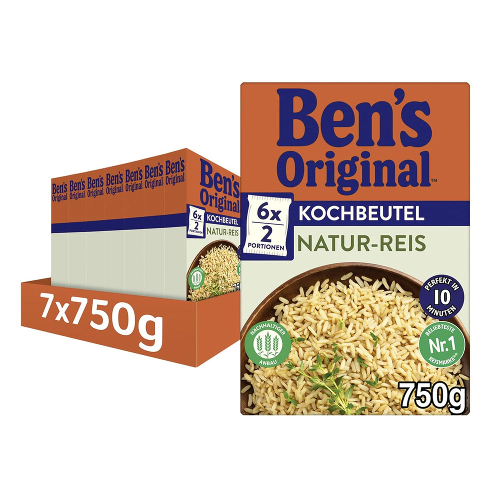 Riz naturel BEN'S ORIGINAL™ en sachet, 9 x 500 g
