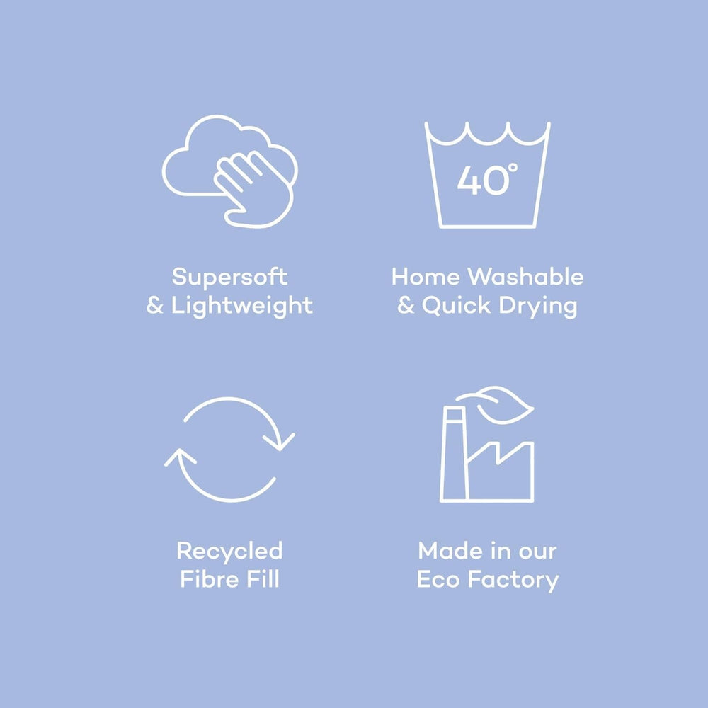 Night Lark Couette sans housse Super King 6 Tog Printemps Été – Blue Garden Couette super douce légère lavable en machine Housse de couette à séchage rapide Couettes et couettes réversibles tout-en-un Naty Shop