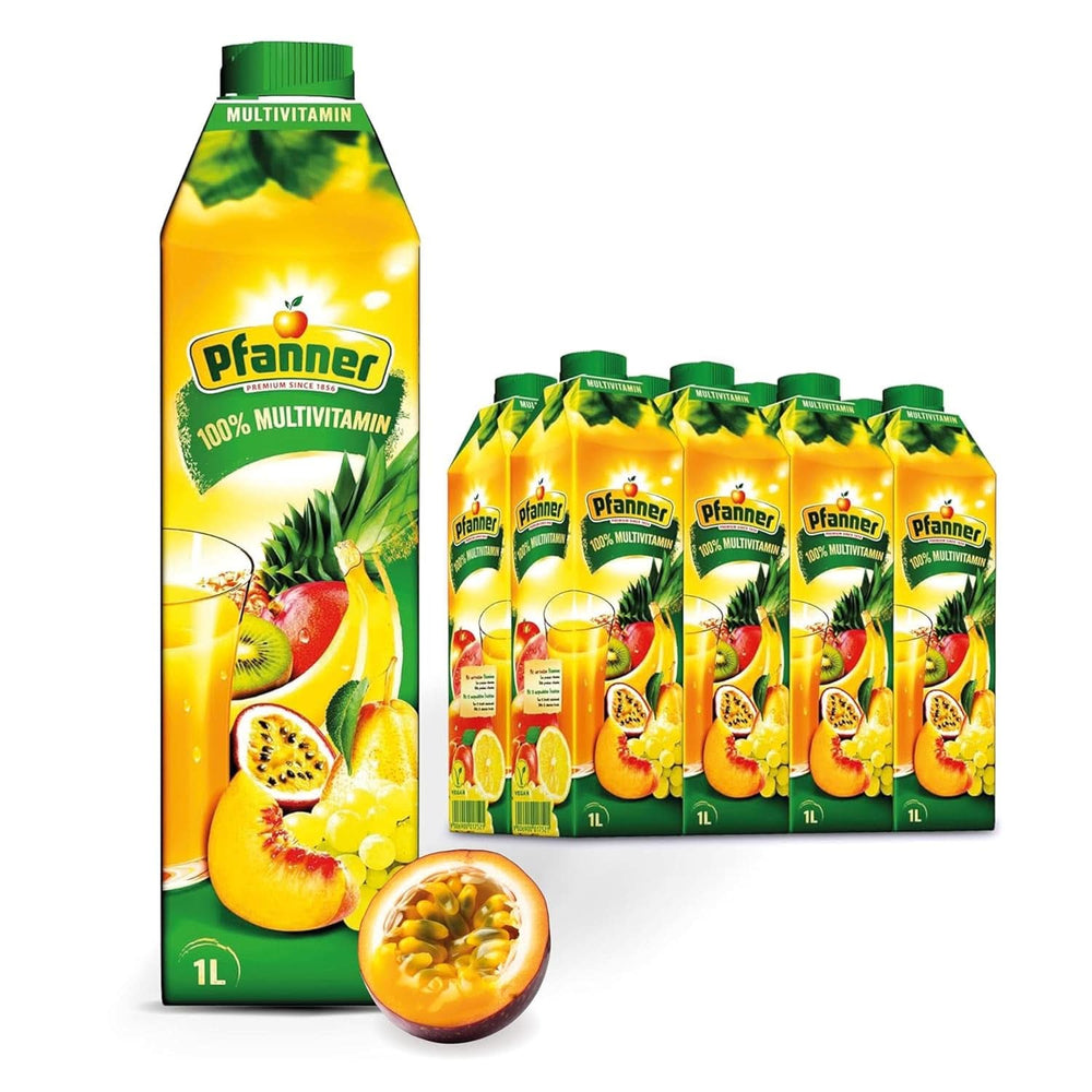 Pfanner Fraise Fruit Nectar (8 X 1 Litre) - 30% de Fruits - Fraise Boisson Naty Shop Multivitamine
