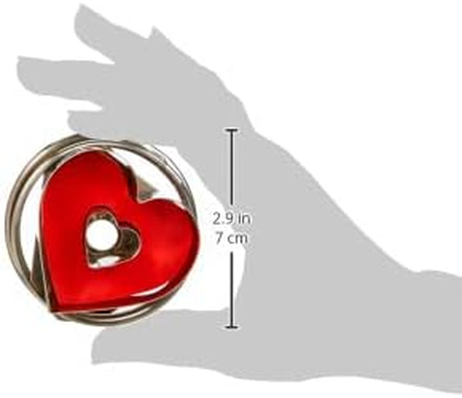 Städter 966353 Emporte-pièce éjecteur, forme cœur, acier inoxydable, diamètre 4,8 cm, argent/rouge, 4,8 x 4,8 x 4,8 cm