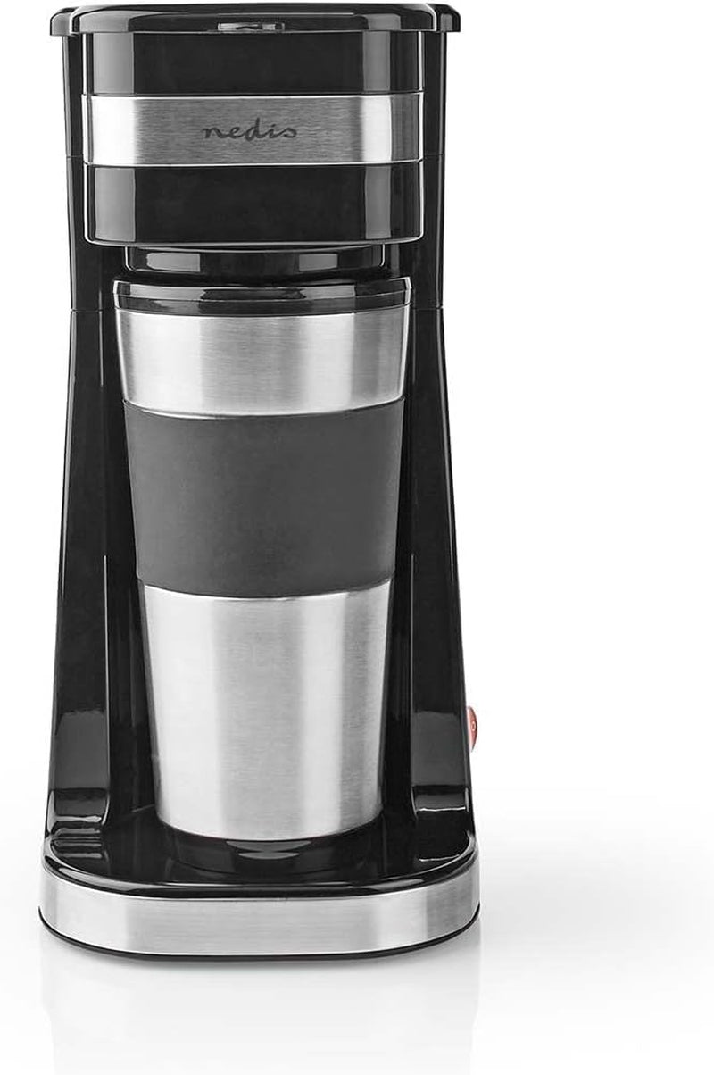NEDIS Espressor - Café Filtré - 0,4 l - 1 Tasse - Minuteur - Noir / Argent