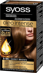 Syoss Oleo Intense Coloration 5-86 Sweet Brown 3 Pack (3 x 1 pièce) Naty Shop Teinture capillaire marron 1 pièce (3 pack)
