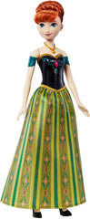 Mattel Disney Frozen Singing Anna Doll – Extrait de chanson de 30 secondes, tenue de château classique, jupe douce amovible, cheveux coiffables, pour enfants à partir de 3 ans, version allemande, HMG41