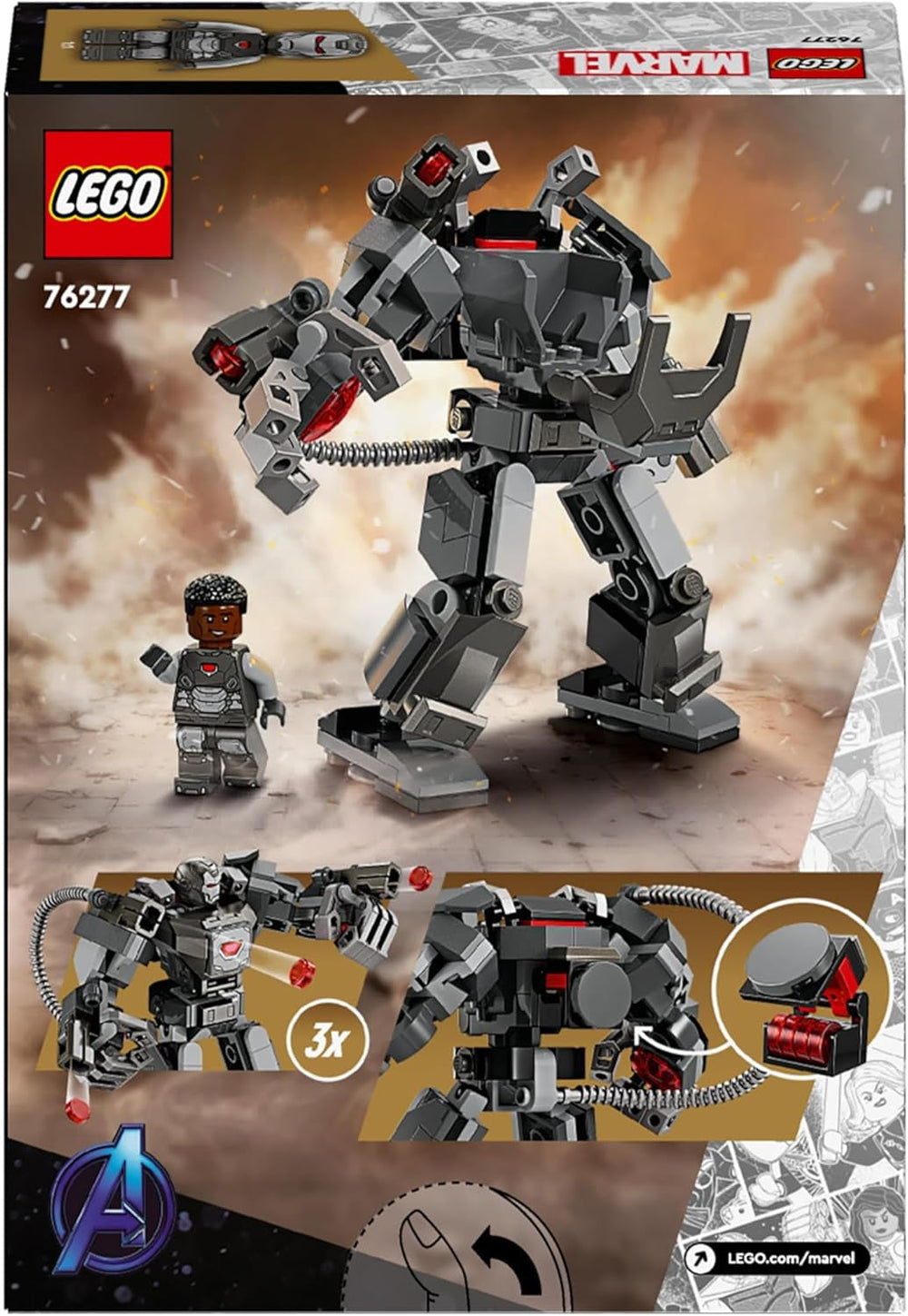 LEGO Marvel War Machine Mech 3-Shooter Super Hero Jouet à construire pour enfants Figurine d'action légendaire MCU Cadeau pour garçons et filles de 6 ans 76277 Jeux de construction Beuche den LEGO-Store